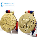 Free sample custom made metal gold plated embossed logo souvenir 3d medal for international association